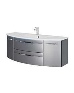 Pelipal Series 7045 washbasin set SET-167-079 Steel Grey Metallic / Steel Grey, handles chrome, 130 cm