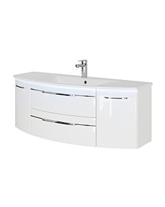 Pelipal Série 7045 ensemble lavabo SET-167-080 Weiß Hochglanz / blanc brillant, poignées chromé , 130 cm