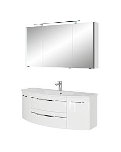 Pelipal Series 7045 Bathroom furniture -Set SET-167-088 Weiß Hochglanz / White gloss, chrome handles, 130 cm