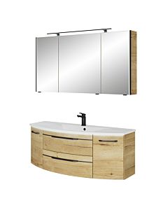 Pelipal Series 7045 Bathroom furniture -Set SET-167-089 Halifax Oak Synchronpore, handles chrome, 130 cm