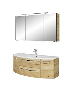 Pelipal Series 7045 Bathroom furniture -Set SET-167-093 Halifax Oak Synchronpore, handles chrome, 130 cm