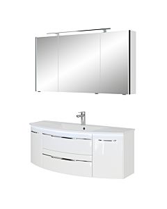 Pelipal Series 7045 Bathroom furniture -Set SET-167-096 Weiß Hochglanz / White gloss, chrome handles, 130 cm