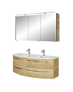 Pelipal Series 7045 Bathroom furniture -Set SET-167-117 Halifax Oak Synchronpore, handles chrome, 130 cm