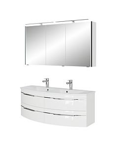 Pelipal Series 7045 Bathroom furniture -Set SET-167-120 Weiß Hochglanz / White gloss, chrome handles, 130 cm