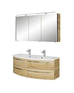 Pelipal Series 7045 Bathroom furniture -Set SET-167-125 Halifax Oak Synchronpore, handles chrome, 130 cm