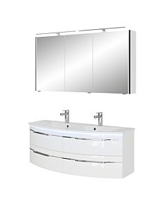 Pelipal Series 7045 Bathroom furniture -Set SET-167-128 Weiß Hochglanz / White gloss, chrome handles, 130 cm