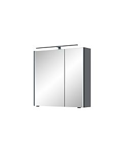 Pelipal Series 7045 mirror cabinet SEEA02473L138BA LED Plus top light, two doors, black, 70 cm