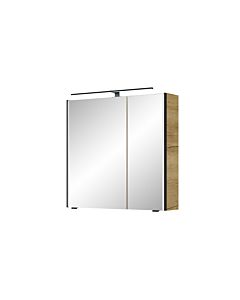 Pelipal Serie 7045 Spiegelschrank SEEA02473L167BA LED-Plus-Aufsatzleuchte, zweitürig, schwarz, 70 cm