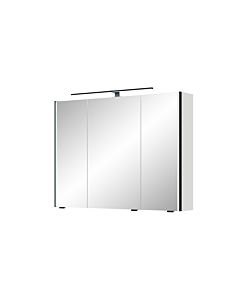 Pelipal Série 7045 armoire à miroir SEEA02493G126BA LED plus éclairage supérieur, trois portes, noir, 90 cm