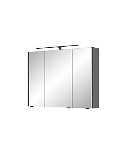 Pelipal Serie 7045 Spiegelschrank SEEA02493G138BA LED-Plus-Aufsatzleuchte, dreitürig, schwarz, 90 cm