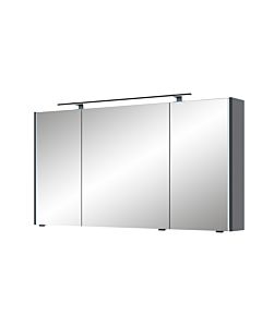 Pelipal Series 7045 mirror cabinet SEEA02413G138BA LED Plus top light, three doors, black, 130 cm