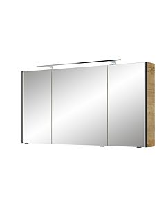 Pelipal Series 7045 mirror cabinet SEEA02413G167AU LED Plus top light, three doors, chrome, 130 cm