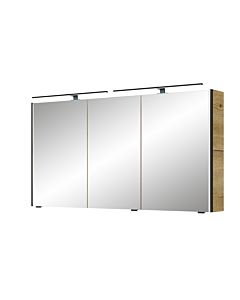 Pelipal Serie 7045 Spiegelschrank SDEA02413G167BA 2 LED-Plus-Aufsatzleuchten, dreitürig, schwarz, 130 cm