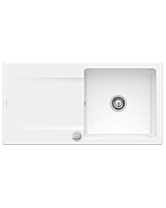 Villeroy & Boch Siluet Built-in sink 333602R1 with drain fitting and eccentric operation, white