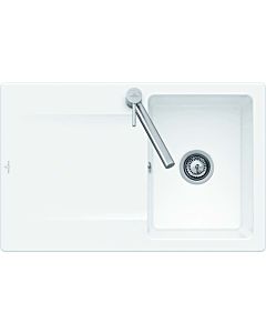 Villeroy und Boch Flush-mounted sink 33342FFU with drain fitting and eccentric actuation, Ivory