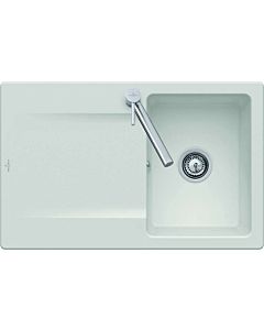 Villeroy und Boch Siluet Sink 333402AM with drain fitting and eccentric actuation, Almond