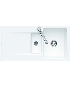 Villeroy und Boch Siluet sink 33371FRW with waste set and manual operation, stone white