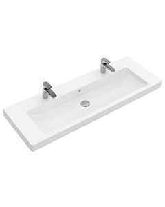 Villeroy & Boch Waschtisch Subway 2.0 7176D2R1 130 x 47 cm, weiss Ceramicplus, 2 Hahnlöcher