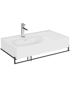 Vitra Equal washbasin set 64083 with asymmetric washbasin 80 cm, white high gloss VC, with metal towel rail matt black