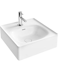 Vitra Equal Aufsatz-Handwaschbecken 7240B403-0631 43x45cm, Hahnloch/Überlaufschlitz, geschliffen, weiß hochglanz VC