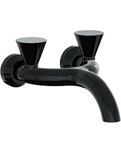 Vitra Liquid two-handle basin mixer A4274839 projection 240mm, wall mounting, black high gloss